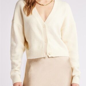 Women's Cream Cardigan Sweater